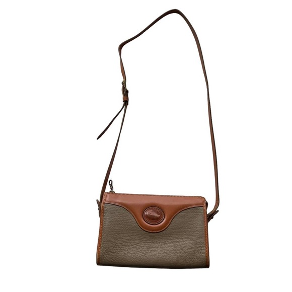 Dooney & Bourke Handbags - Dooney & Bourke Vintage Crossbody Purse All weather Leather Taupe Gray Brown